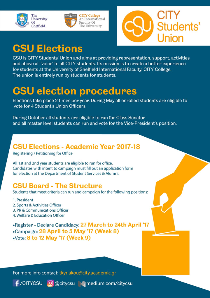 CSU Elections - Academic year 2017-18