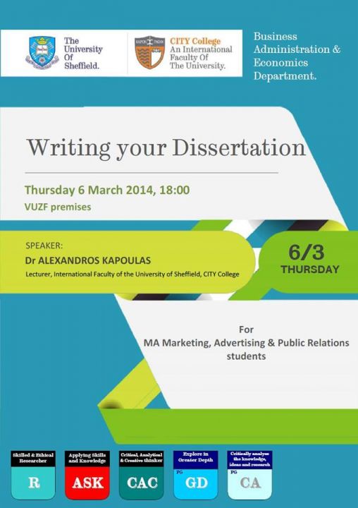 Seminar on 'Writing your Dissertation' by Dr Kapoulas